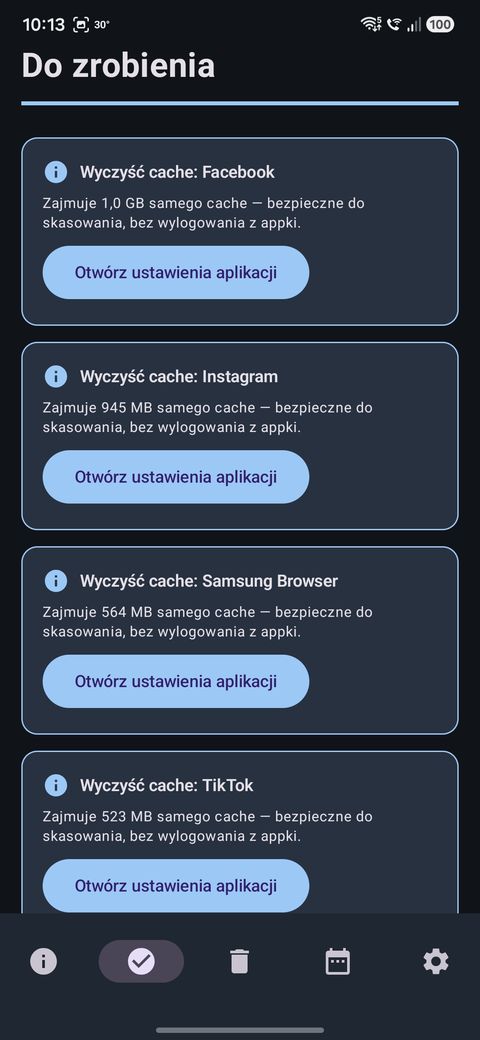 Do zrobienia — zalecenia zamiast surowych liczb